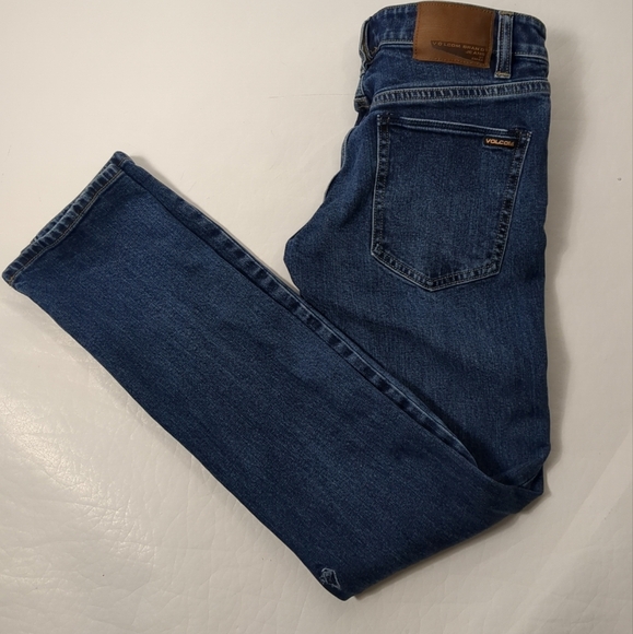 Volcom Vorta Slim Straight Designer Jeans Women's Size 28 Blue Cotton - Picture 1 of 9